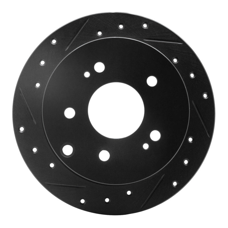 R1 Concepts R1 04-12 Mitsubishi Eclipse Rear Left Drilled & Slotted Black Brake Rotor