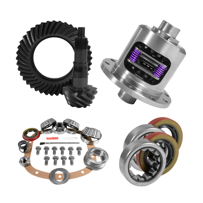 Yukon Gear & Axle Yukon Gear 7.5in GM 3.23 Rear Ring & Pinion Install Kit 26 Spline Positraction 2.25in Axle Bearings