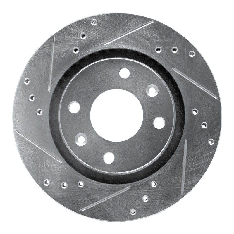 R1 Concepts R1 89-91 Peugeot 405 Front Left Drilled & Slotted Silver Brake Rotor