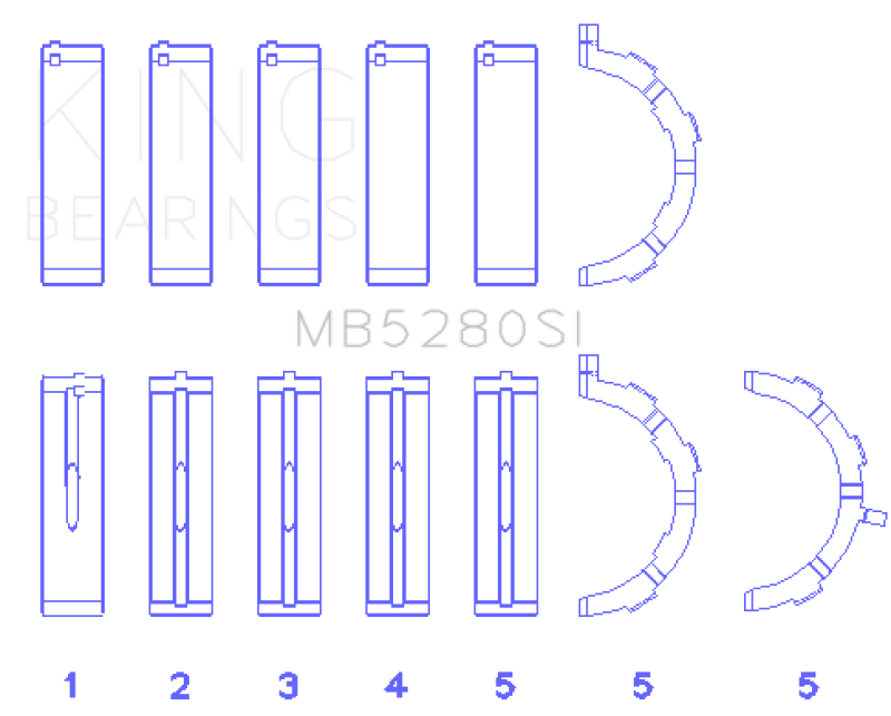 King Engine Bearings Ford 281CI/330CI 4.6L/5.4L V8 (Size +0.75) Main Bearing Set