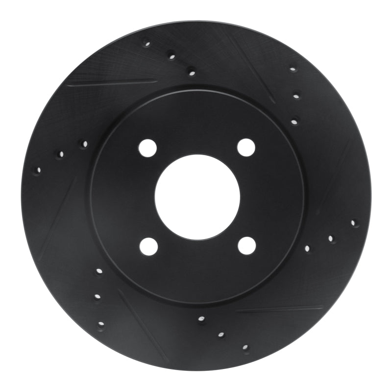 R1 Concepts R1 11-25 Nissan Note (Mexico) Front Right Drilled & Slotted Black Brake Rotor