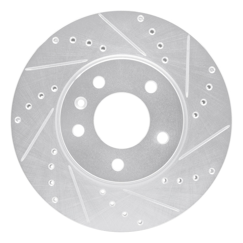 R1 Concepts R1 13-25 Cadillac ATS Front Right Drilled & Slotted Silver Brake Rotor