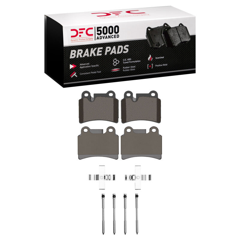DFC 07-09 Volkswagen Touareg Rear 5000 Advanced Low Metallic Brake Pads and Hardware Kit