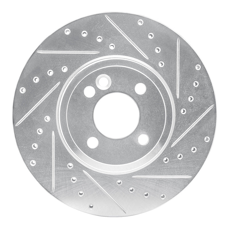 R1 Concepts R1 02-06 Mini Cooper (Excl Clubman) Front Right Drilled & Slotted Silver Brake Rotor