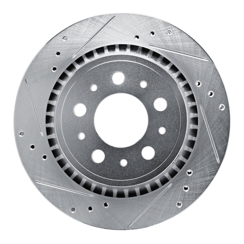 R1 Concepts R1 00-00 Volvo V70 Rear Left Drilled & Slotted Silver Brake Rotor