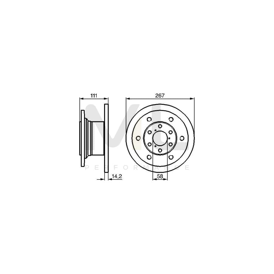 BOSCH 0 986 478 742 Brake Disc Solid, Oiled | Performance Parts Direct Car Parts