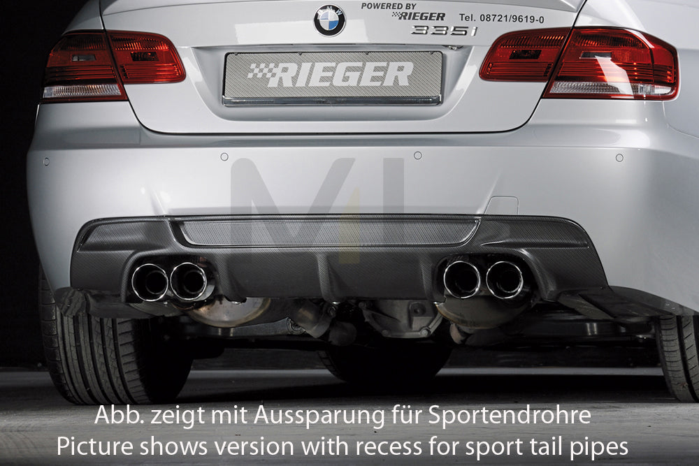 Rieger 00099859 BMW 3 Series E92 E93 Rear Diffuser for Original Tailpipe Left & RIght - Carbon-Look