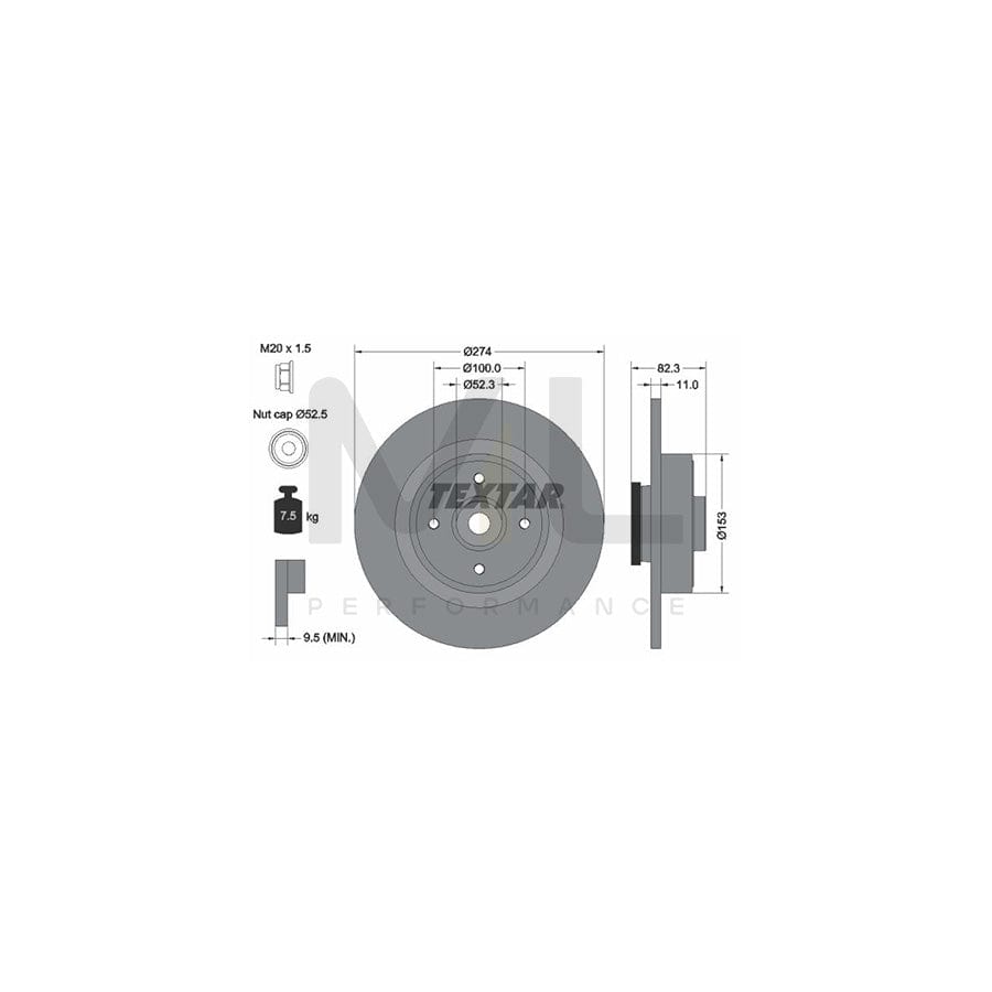TEXTAR 92141400 Brake Disc Solid, with ABS sensor ring, with wheel bearing | Performance Parts Direct Car Parts