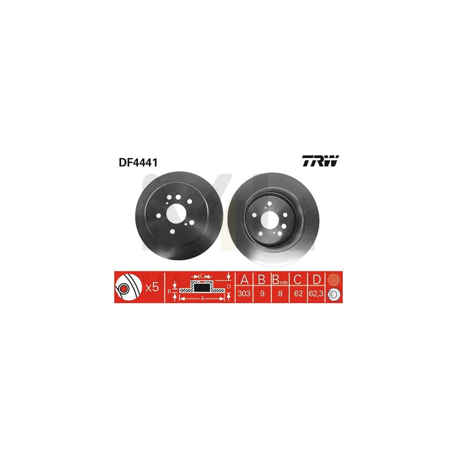 TRW DF4441 Brake Disc Solid, Painted, High-carbon | Performance Parts Direct Car Parts