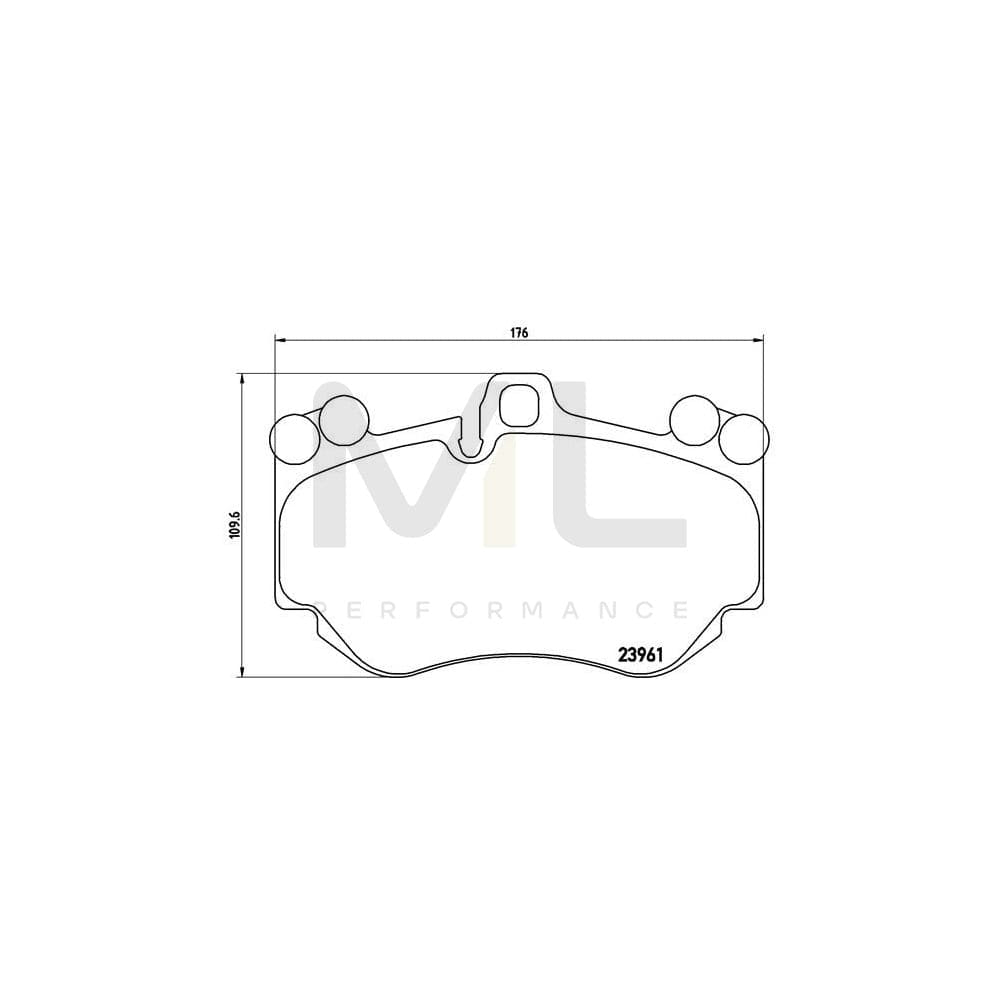 Brembo P 65 016 Brake Pad Set Prepared For Wear Indicator, With Counterweights