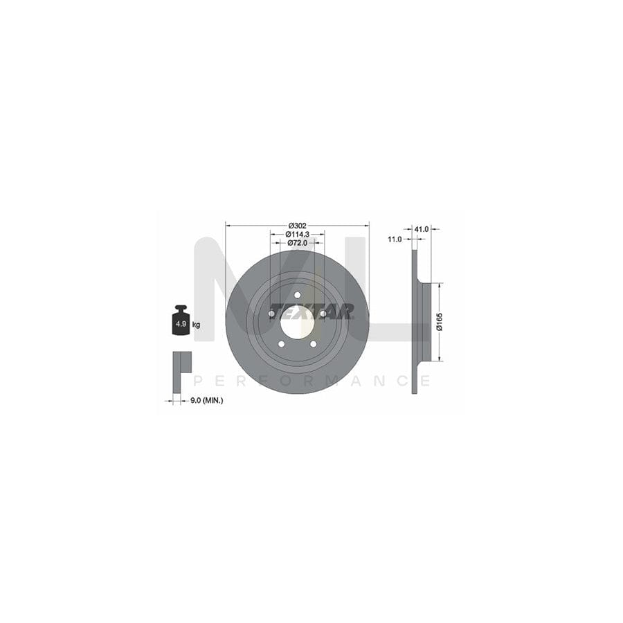 TEXTAR 92148200 Brake Disc Solid, without wheel hub, without wheel studs | Performance Parts Direct Car Parts