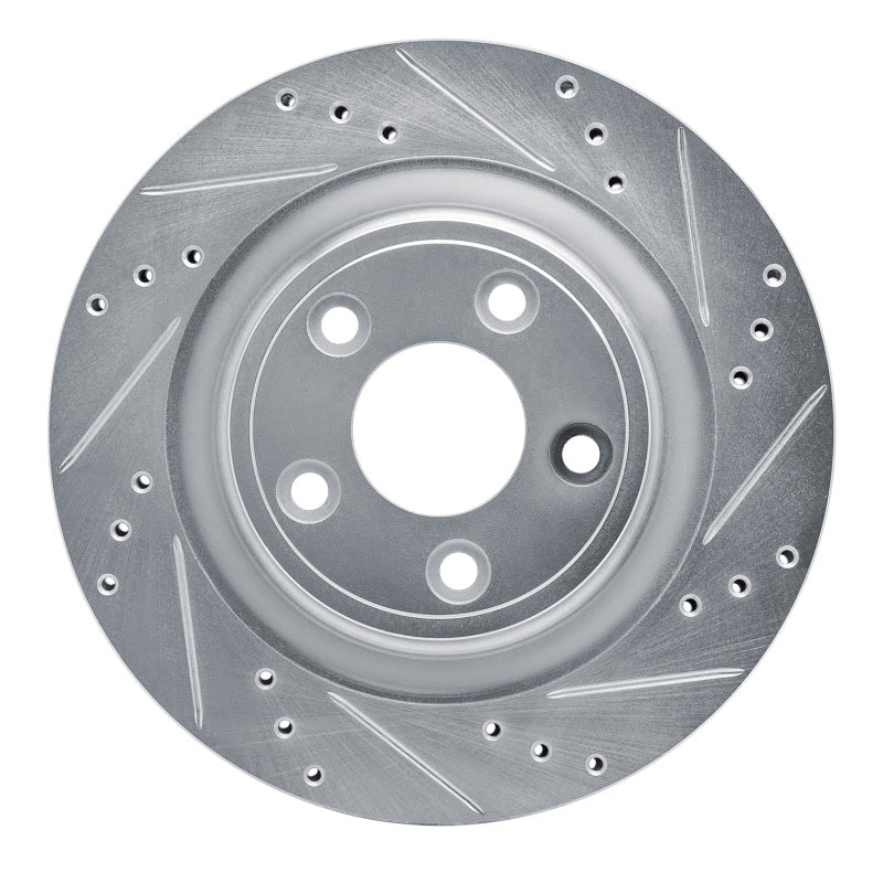 R1 Concepts R1 06-08 Jaguar S-Type Rear Right Drilled & Slotted Silver Brake Rotor