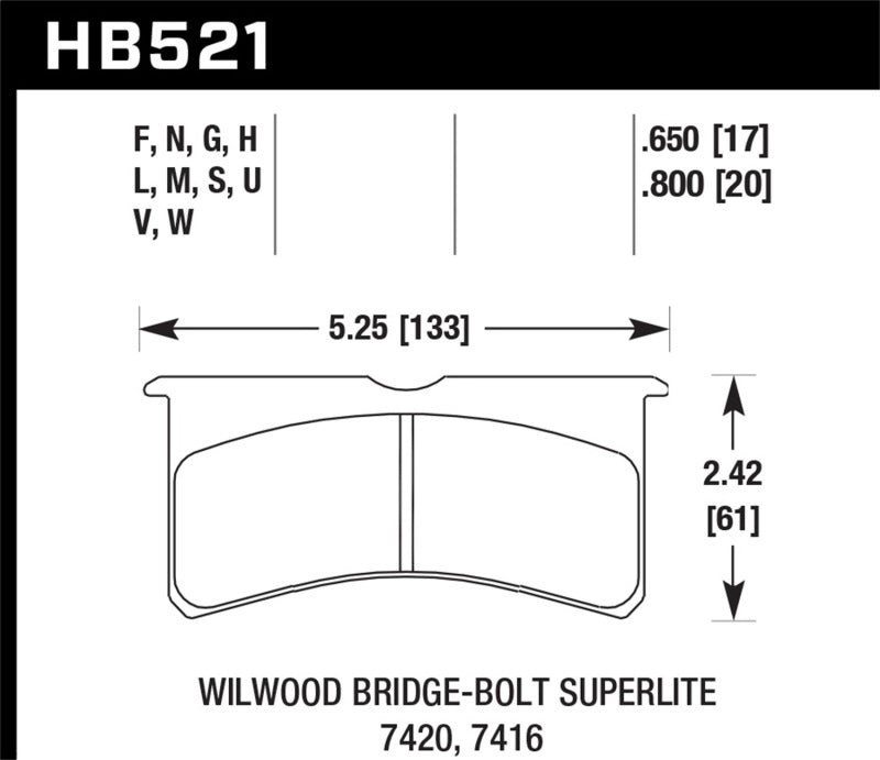 Hawk Performance Hawk Wilwood BB SL 7420 DTC-30 Performance Race Pads