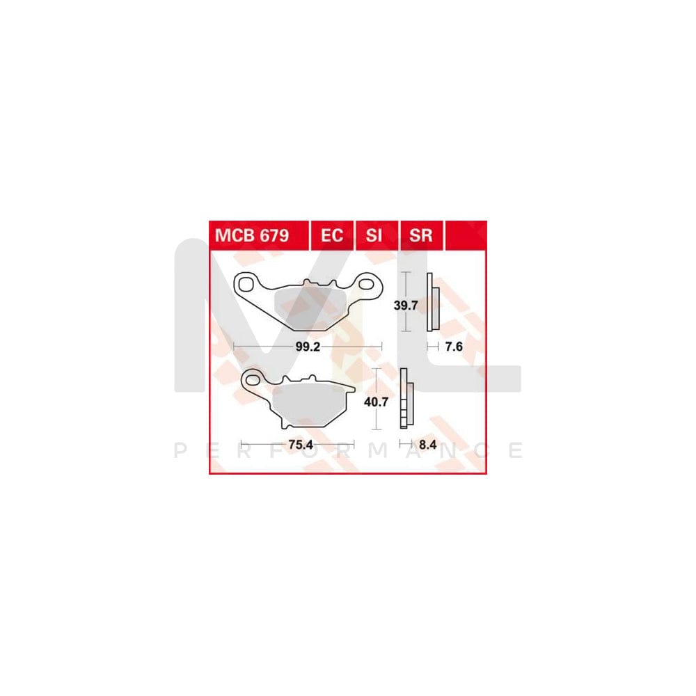 TRW Sinter Offroad Mcb679Si Brake Pad Set | Performance Parts Direct Car Parts