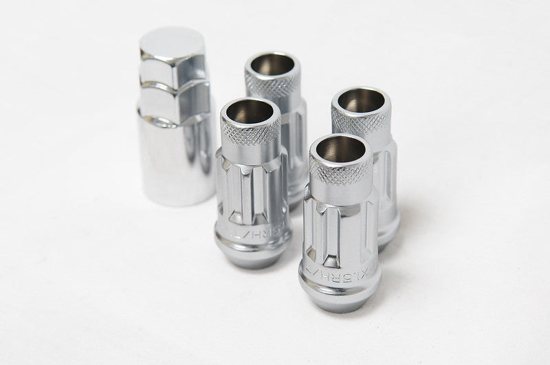 Wheel Mate Muteki SR48 Open End Locking Lug Nut Set of 4 - Satin Silver 12x1.50 48mm