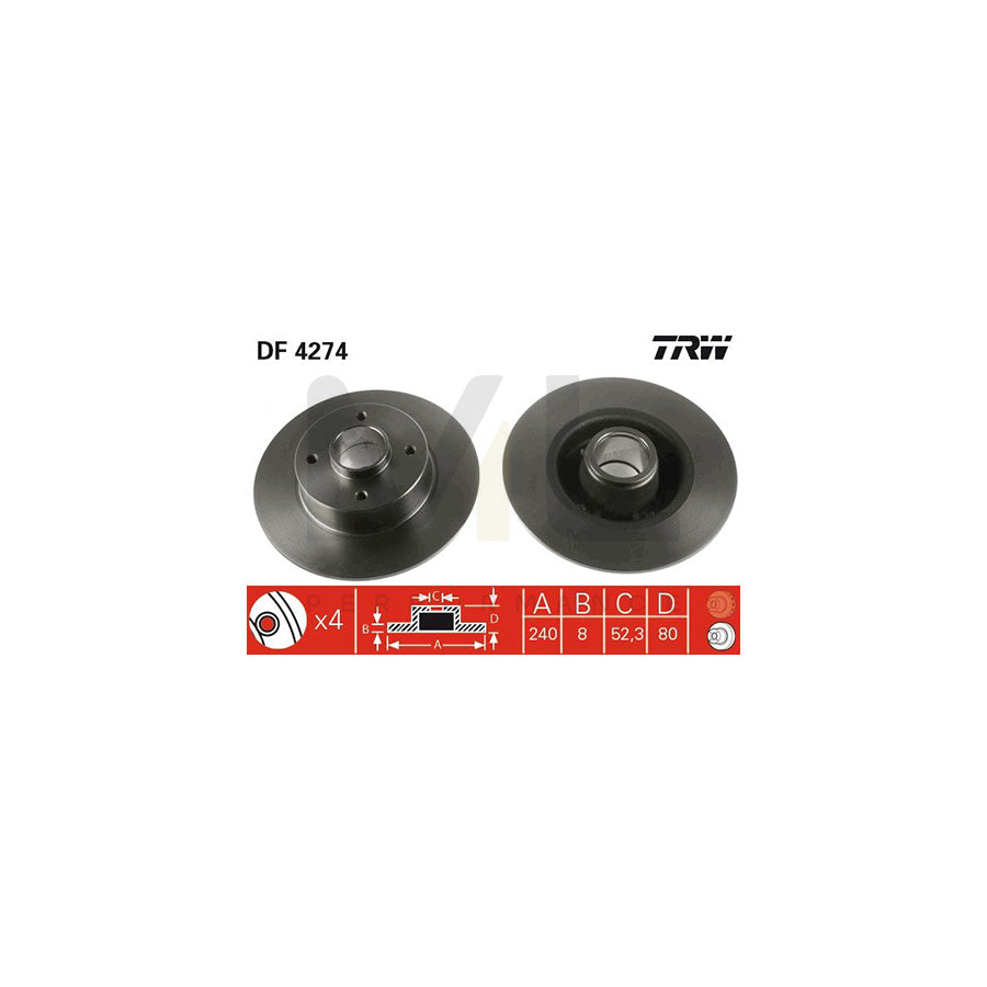 TRW DF4274 Brake Disc Solid | Performance Parts Direct Car Parts