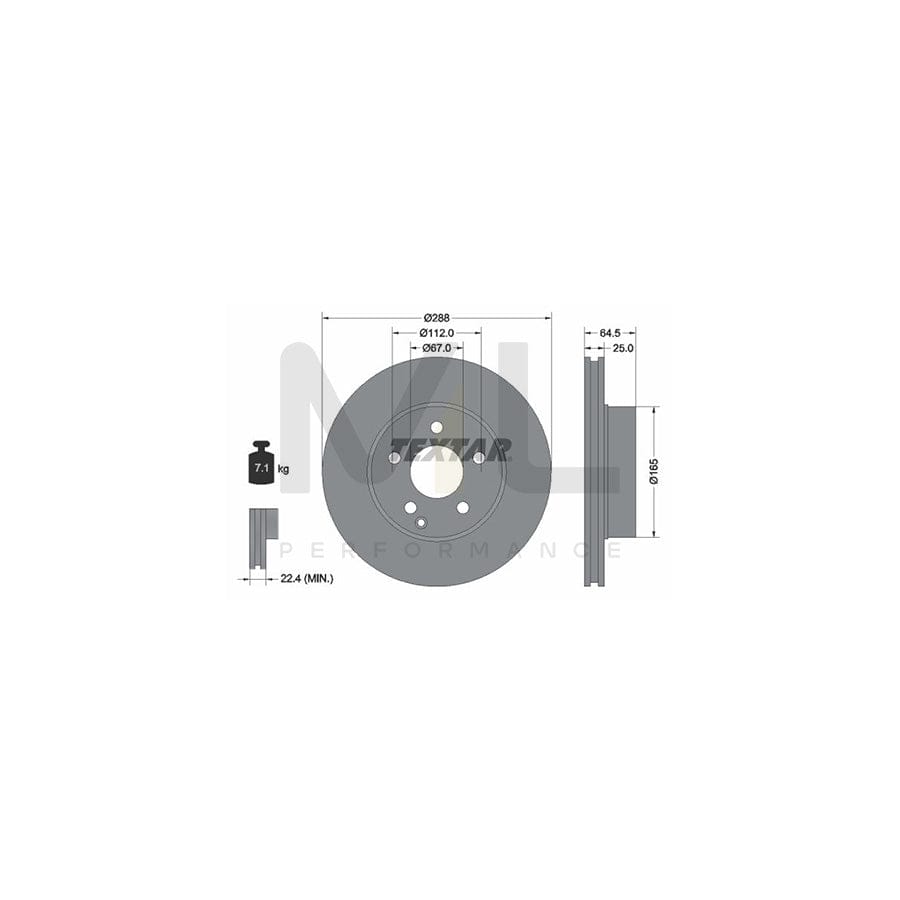 TEXTAR 92159600 Brake Disc suitable for MERCEDES-BENZ C-Class Internally Vented, without wheel hub, without wheel studs | Performance Parts Direct Car Parts