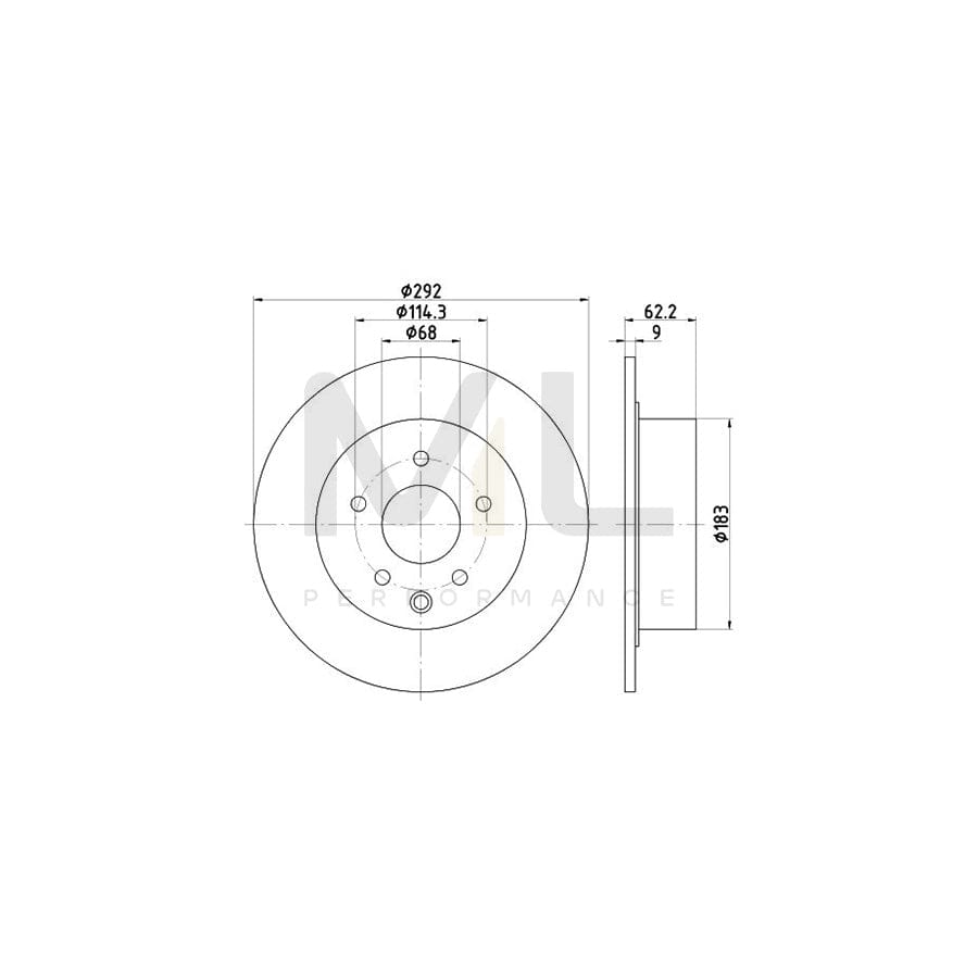 TEXTAR 92167500 Brake Disc Solid, without wheel hub, without wheel studs | Performance Parts Direct Car Parts