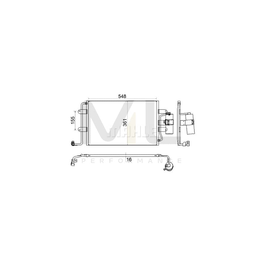 MAHLE ORIGINAL AC 228 001S Air conditioning condenser for VW NEW BEETLE with dryer, without dryer | Performance Parts DirectCar Parts