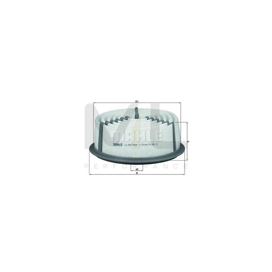 MAHLE ORIGINAL LX 833 Air Filter Filter Insert | Performance Parts DirectCar Parts