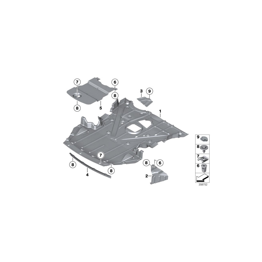 Genuine BMW 51757191073 E89 Engine Encapsulation, Front (Inc. Z4) |