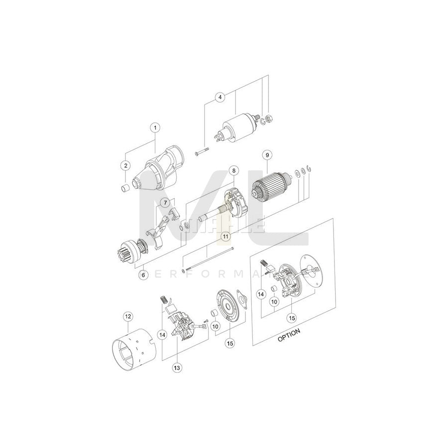 MAHLE ORIGINAL MS 372 Starter motor 12V 2,0kW, Teeth Quant.: 9 | Performance Parts DirectCar Parts