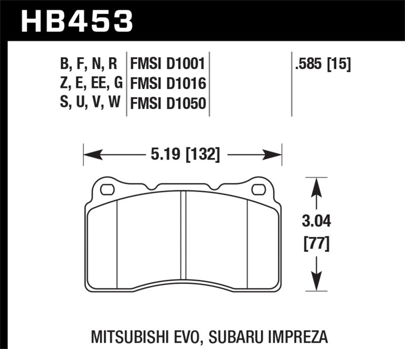 Hawk Performance Hawk 04-15 Subaru WRX STI / 07-13 Ford Mustang Shelby GT500 Blue 42 Front Brake Pads