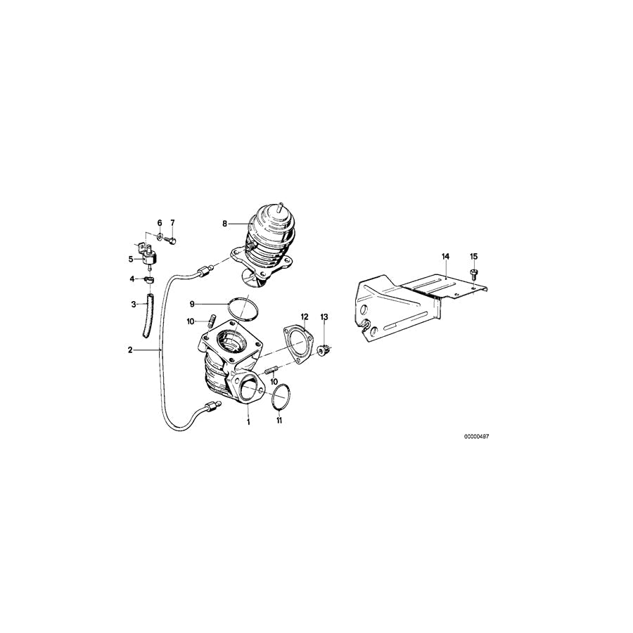 Genuine BMW 11651286421 E23 Exhaust Gas Valve (Inc. 745i) |