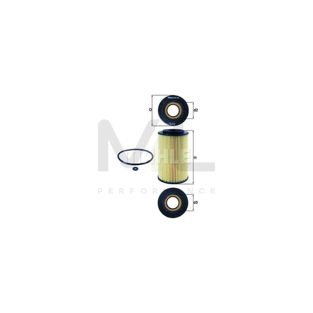 MAHLE ORIGINAL OX 773D Oil Filter Filter Insert | Performance Parts DirectCar Parts