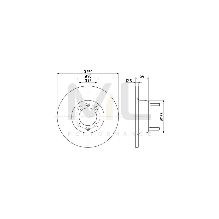 TEXTAR 92013500 Brake Disc Solid, without wheel hub, without wheel studs | Performance Parts Direct Car Parts
