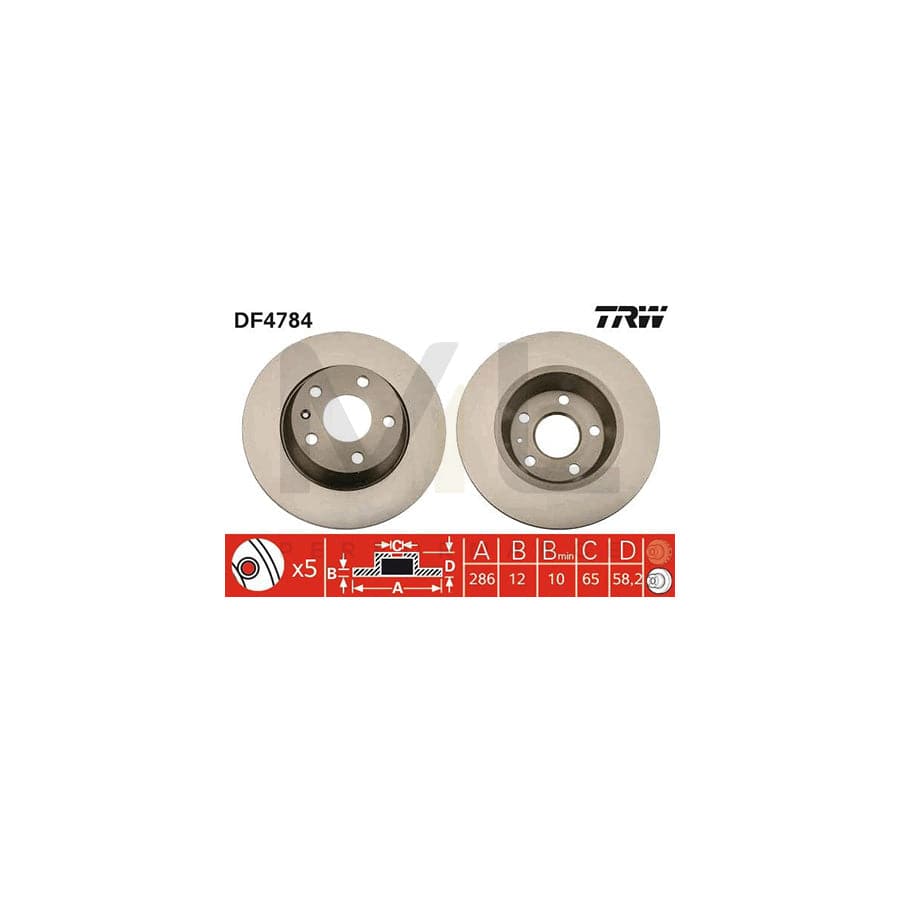 TRW DF4784 Brake Disc for AUDI TT Solid, Painted | Performance Parts Direct Car Parts