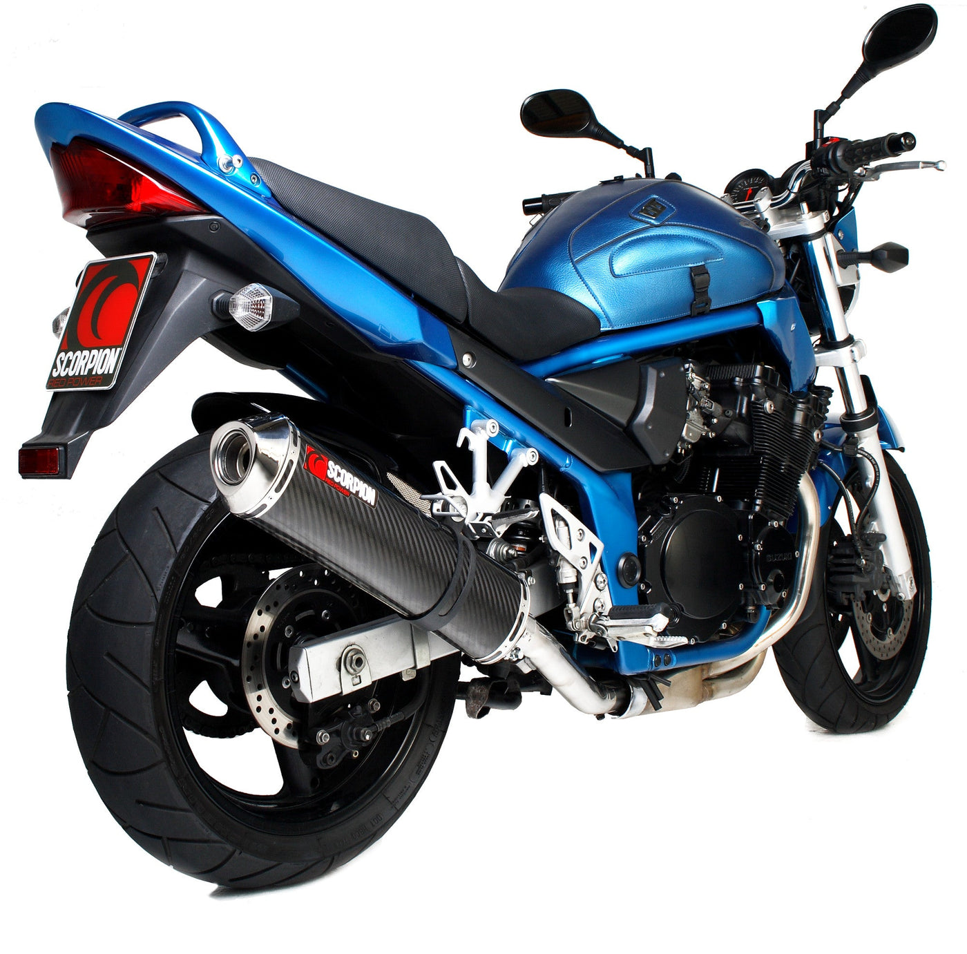 Scorpion ESI67CEO Suzuki Factory Oval Slip-On Exhaust - Carbon Fibre Sleeve (GSF600 Bandit / GSF650 Bandit)