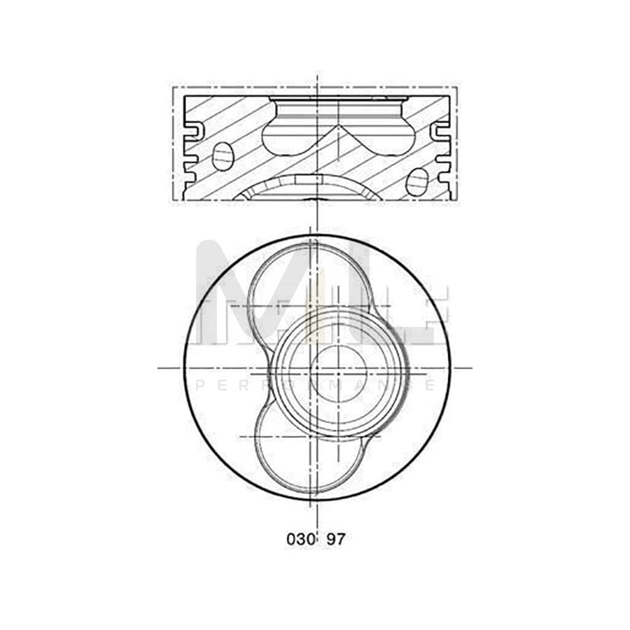 MAHLE ORIGINAL 030 97 01 Piston 81,26 mm, with cooling duct, with piston ring carrier | Performance Parts DirectCar Parts