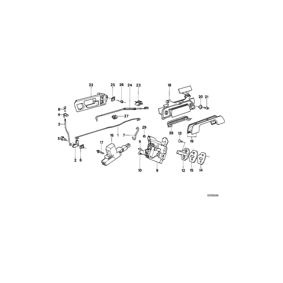 Genuine BMW 51221908788 E32 Lever Right (Inc. 740iL, 740i & 750i)
