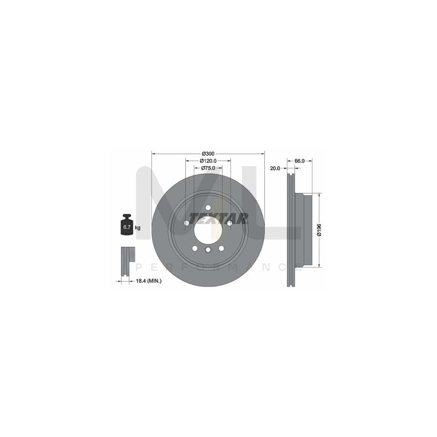 TEXTAR PRO 92154903 Brake Disc Internally Vented, Coated, without wheel hub, without wheel studs | Performance Parts Direct Car Parts