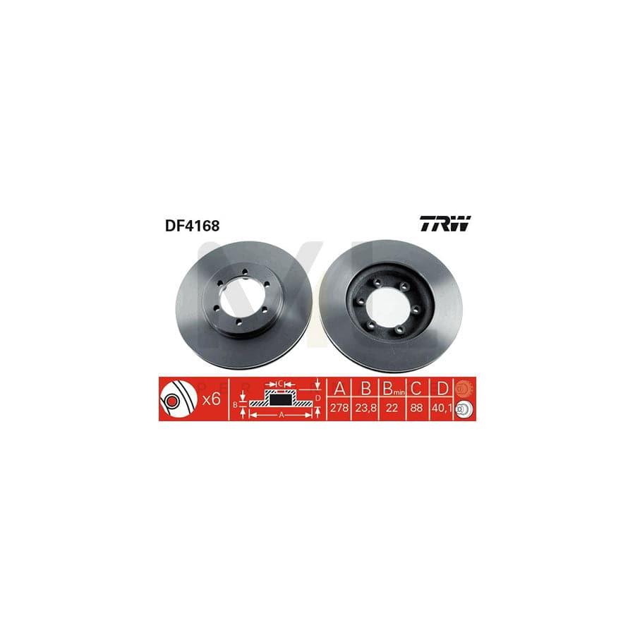 TRW DF4168 Brake Disc Vented, Painted | Performance Parts Direct Car Parts