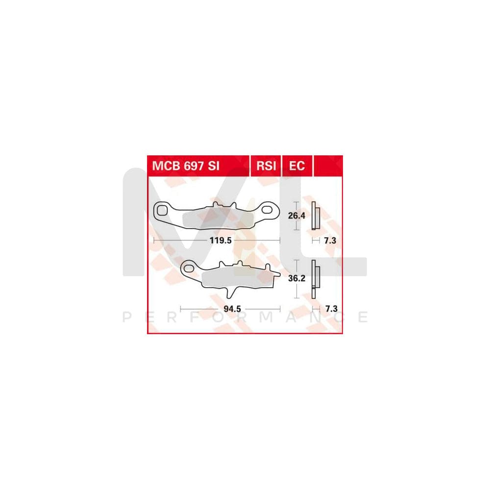 TRW Sinter Offroad Mcb697Si Brake Pad Set | Performance Parts Direct Car Parts