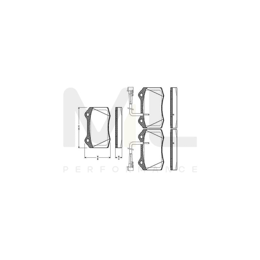 Bosch 0986Tb2243 Brake Pad Set Incl. Wear Warning Contact | Performance Parts Direct Car Parts
