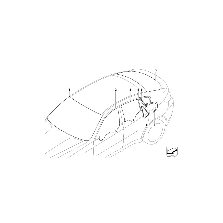 Genuine BMW 51377188320 E71 E72 Finisher, Side Window, Rear Right GLANZSCHWARZ (Inc. X6)
