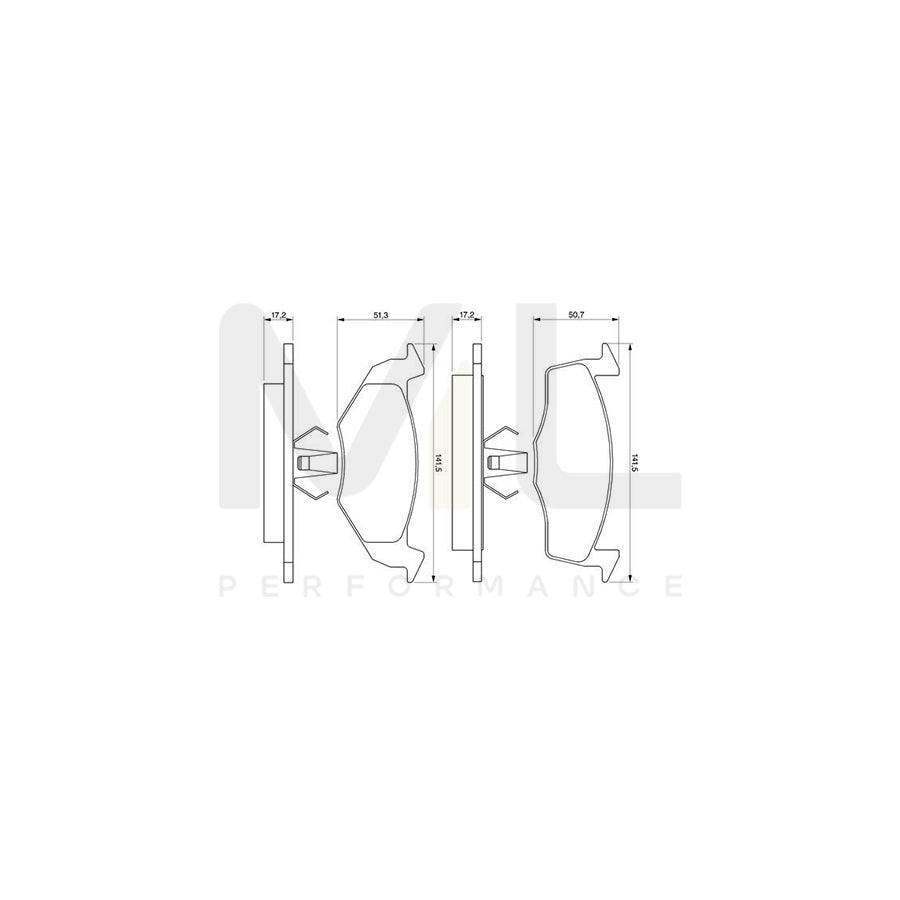 Bosch 0986424361 Brake Pad Set BP172 | Performance Parts Direct Car Parts