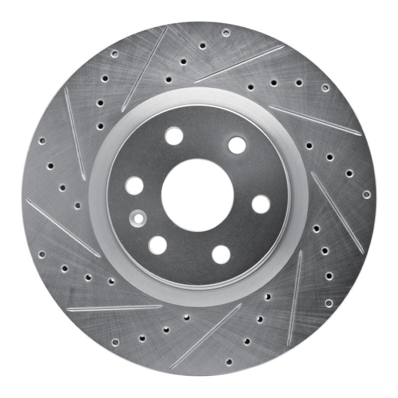 R1 Concepts R1 10-16 Cadillac SRX Front Left Drilled & Slotted Silver Brake Rotor