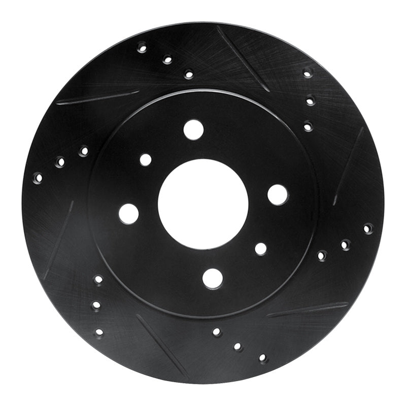 R1 Concepts R1 91-02 Saturn SW1 Front Right Drilled & Slotted Black Brake Rotor