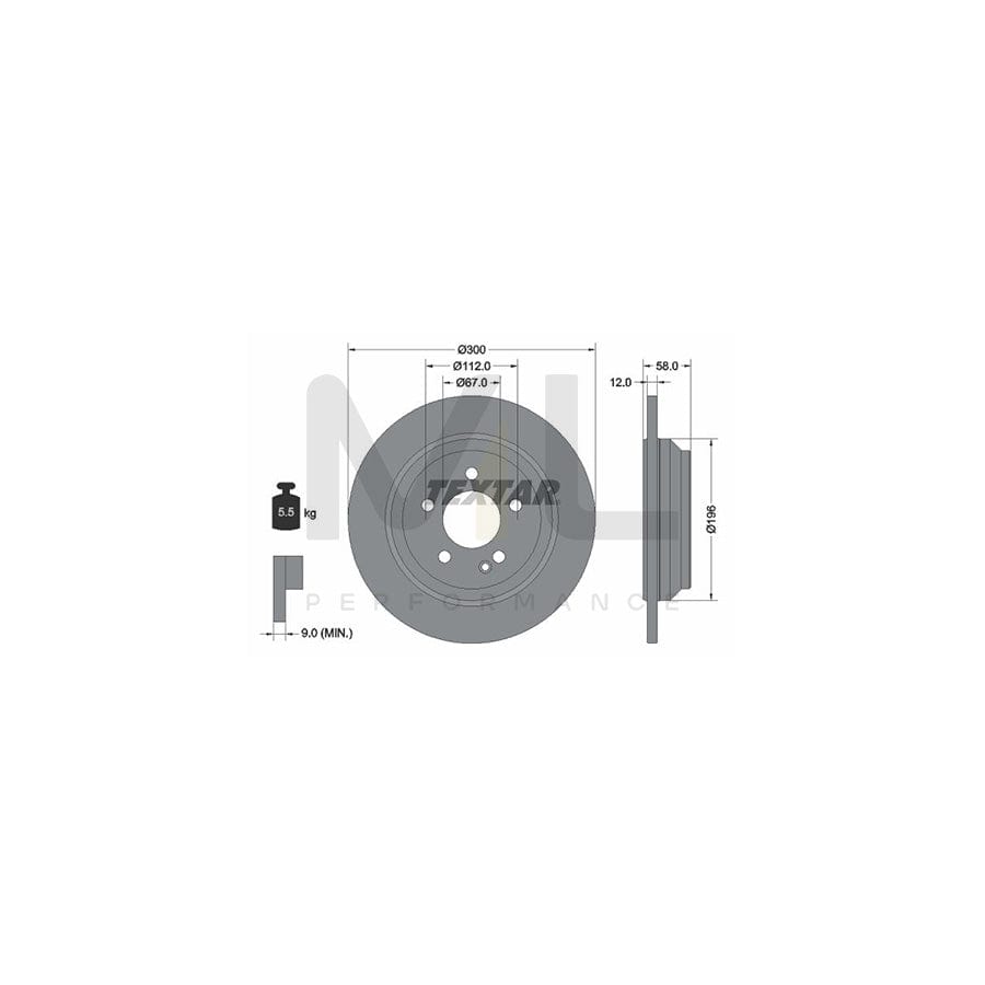 TEXTAR PRO 92272703 Brake Disc Solid, Coated, without wheel hub, without wheel studs | Performance Parts Direct Car Parts
