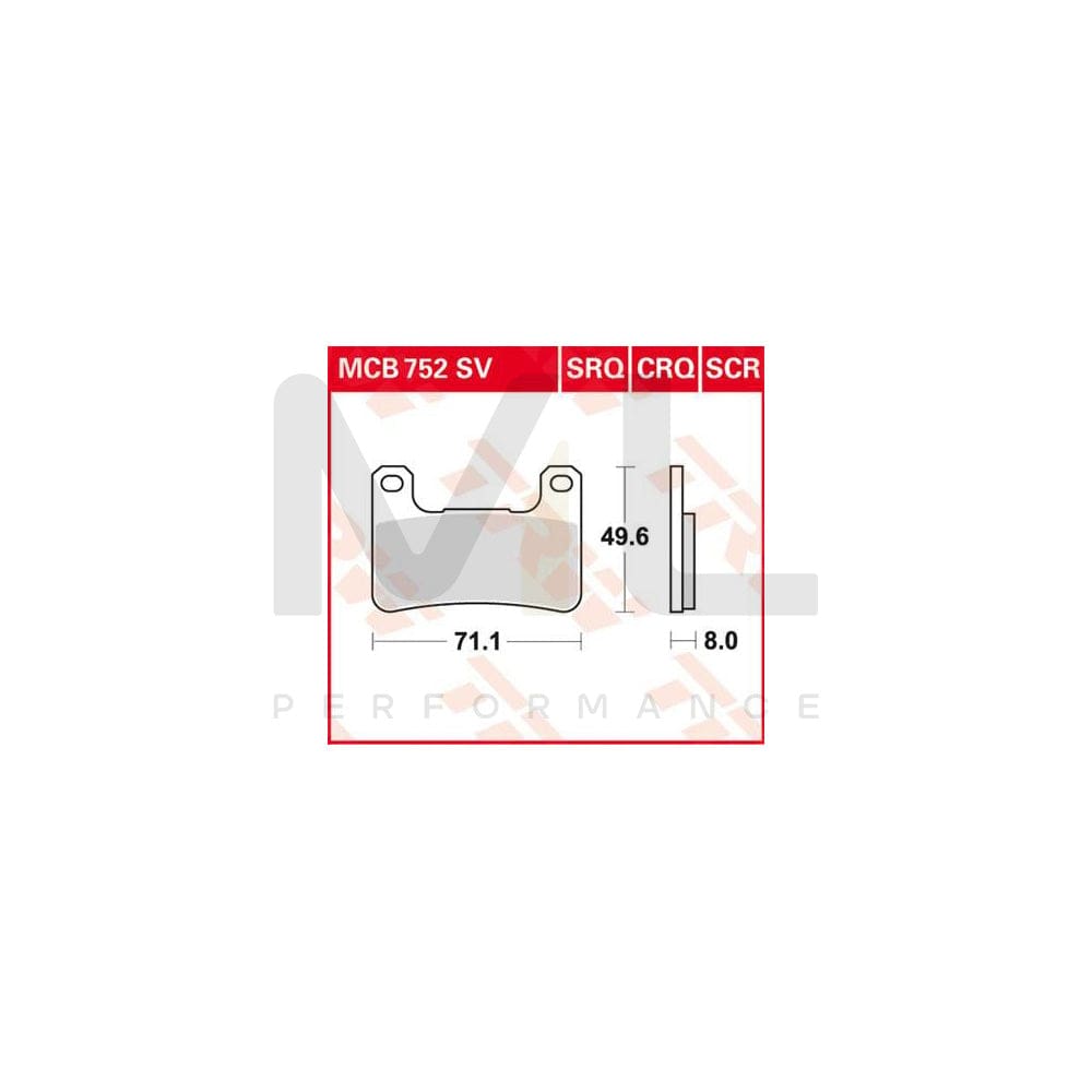 TRW Sinter Track Racing Mcb752Srq Brake Pad Set | Performance Parts Direct Car Parts
