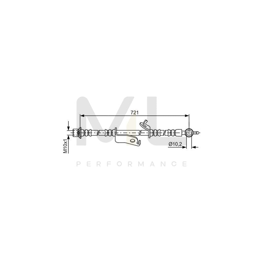 BOSCH 1 987 481 636 Brake Hose 721mm, M10x1 | Performance Parts Direct Car Parts