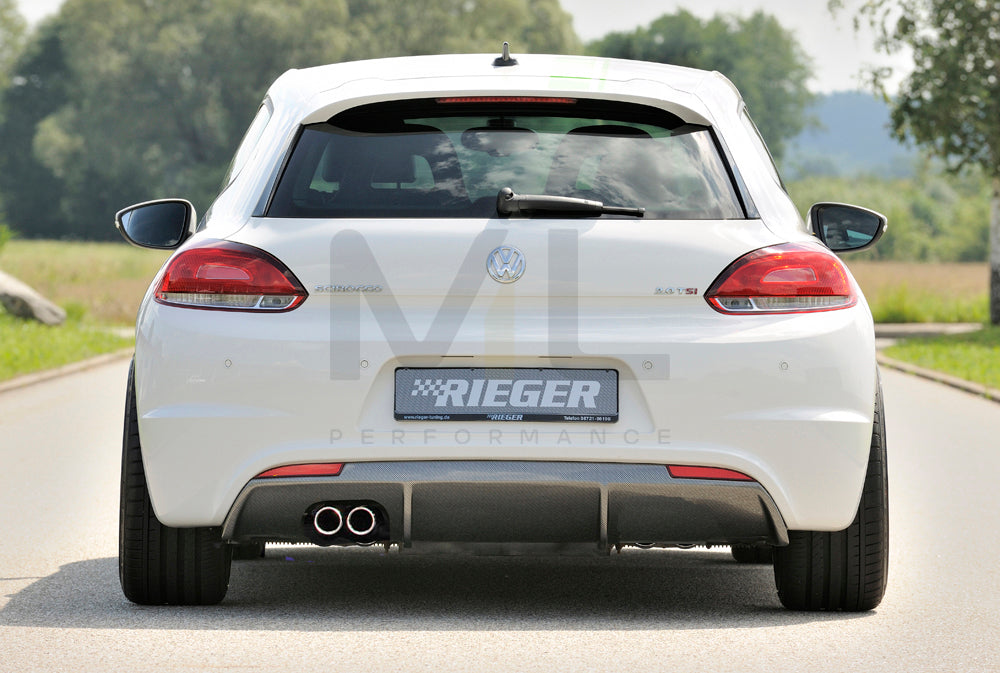 Rieger 00099253 VW 13 Mk3 Scirocco Rear Diffuser for Original Twin Tailpipe Left - Carbon-Look
