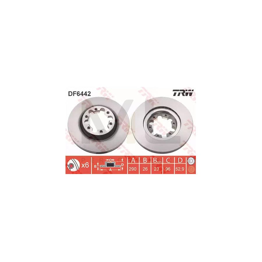 TRW DF6442 Brake Disc Vented | Performance Parts Direct Car Parts