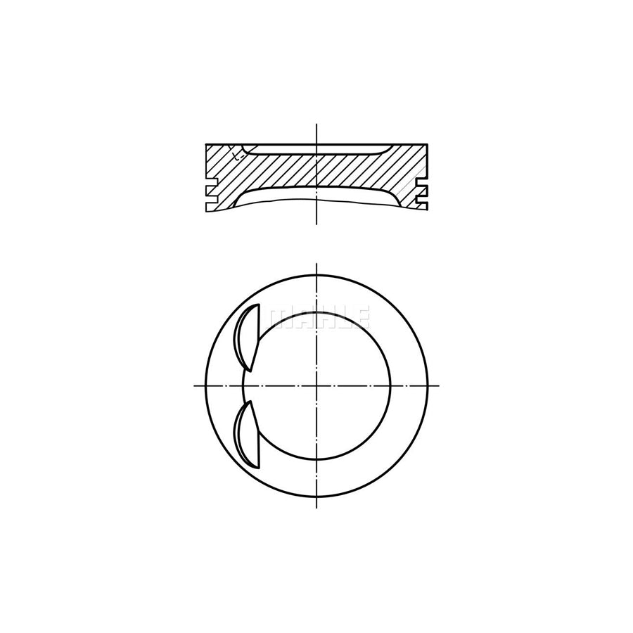 MAHLE ORIGINAL 028 PI 00119 002 Piston 83,01 mm, with piston ring carrier, without cooling duct