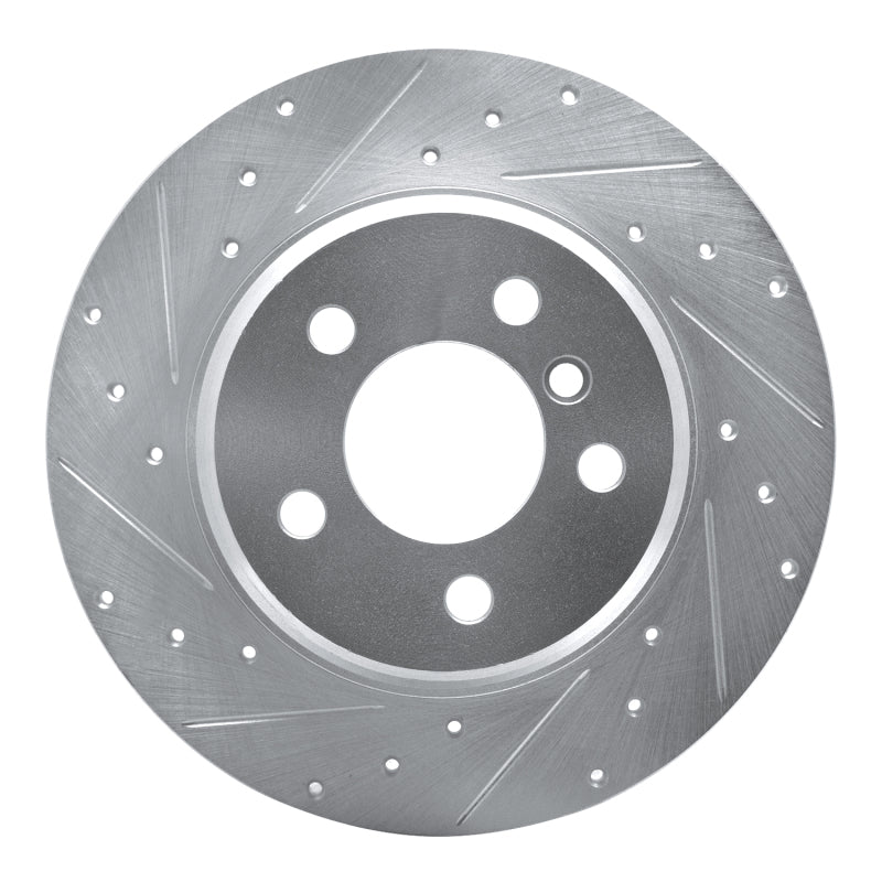 R1 Concepts R1 00-06 BMW X5 Front Left Drilled & Slotted Silver Brake Rotor