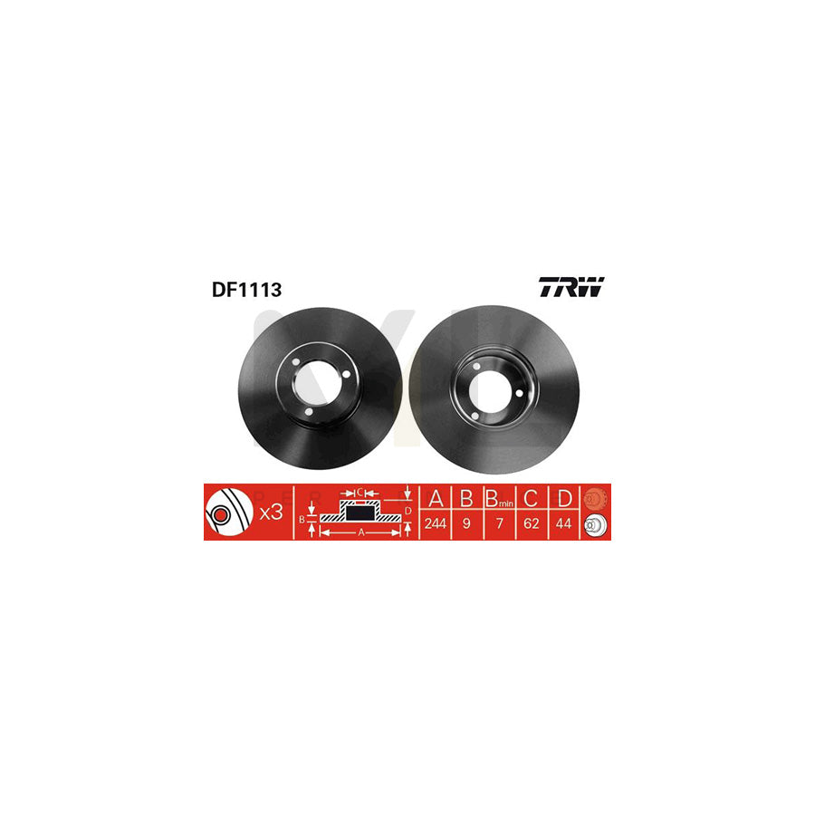 TRW DF1113 Brake Disc Solid | Performance Parts Direct Car Parts